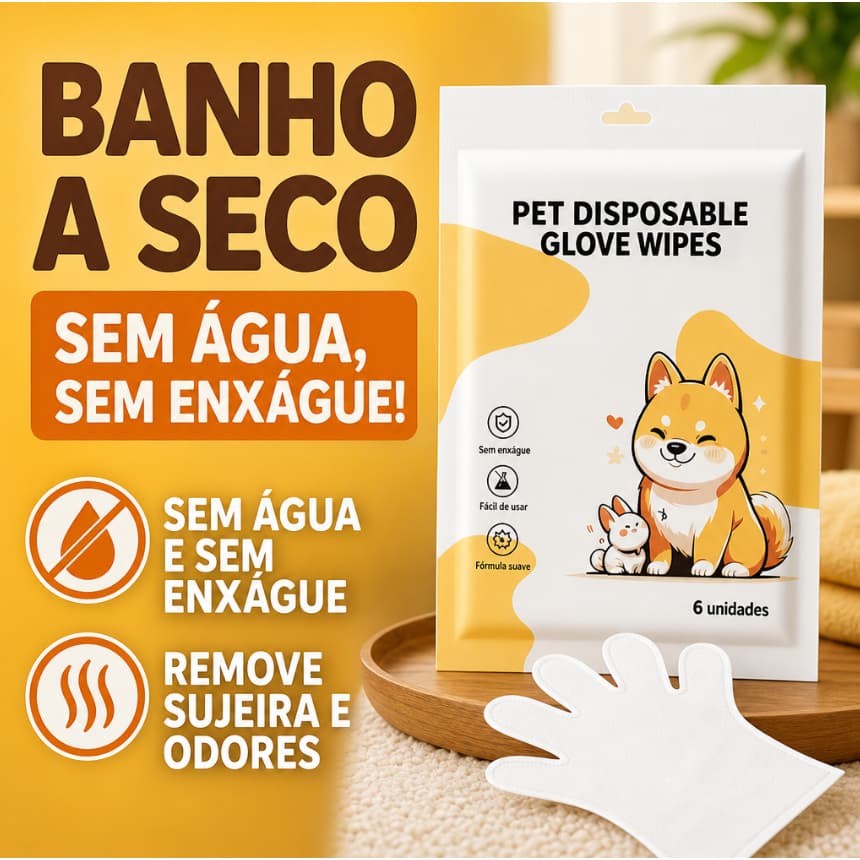 Luvas para banho de gatos luvas para gatos luvas umedecidas para cães luvas descartáveis para pets higiene sem enxágue
