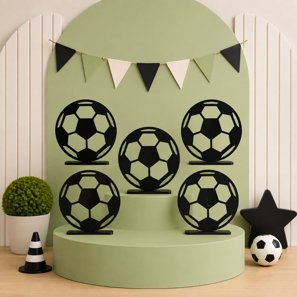 Kit 5 Unidades Centros de Mesa Bola Decoração Festa Pintado Aniversário