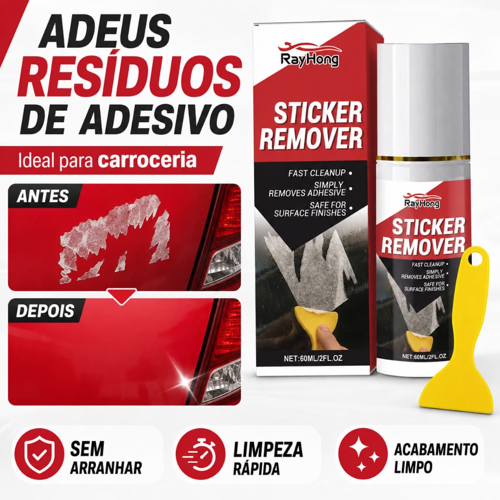 Removedor de Cola e Piche Multiuso com Espátula, Tira Adesivos, Películas, Gordura, Graxa e Manchas de Asfalto para