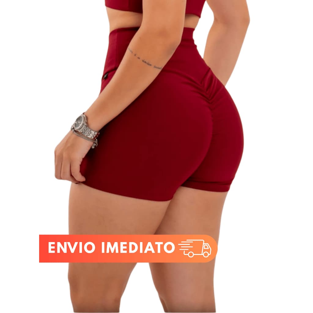 Short Fitness Empina Bumbum Academia Feminino Cós Alto Suplex Não Fica Transparente Shorts Treino Lipo Varias Cores