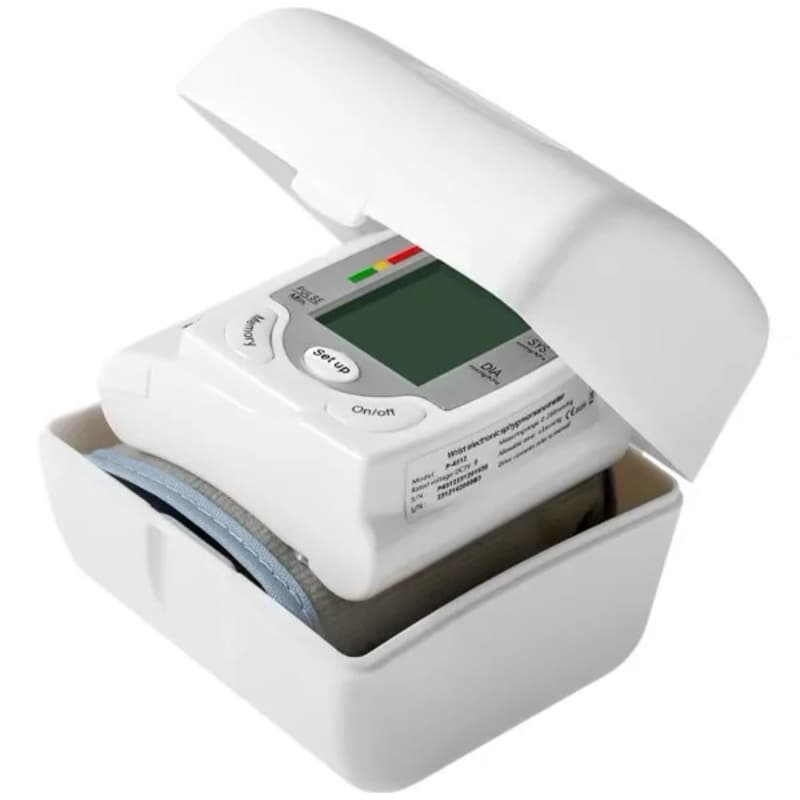 Aparelho de Pressão Digital para Pulso Prosper P-4512 Tela LCD - Branco Cinza
