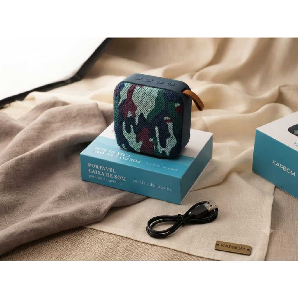 Caixa de Som Portátil Bluetooth KA-860B Estampa Camuflada/ Militar