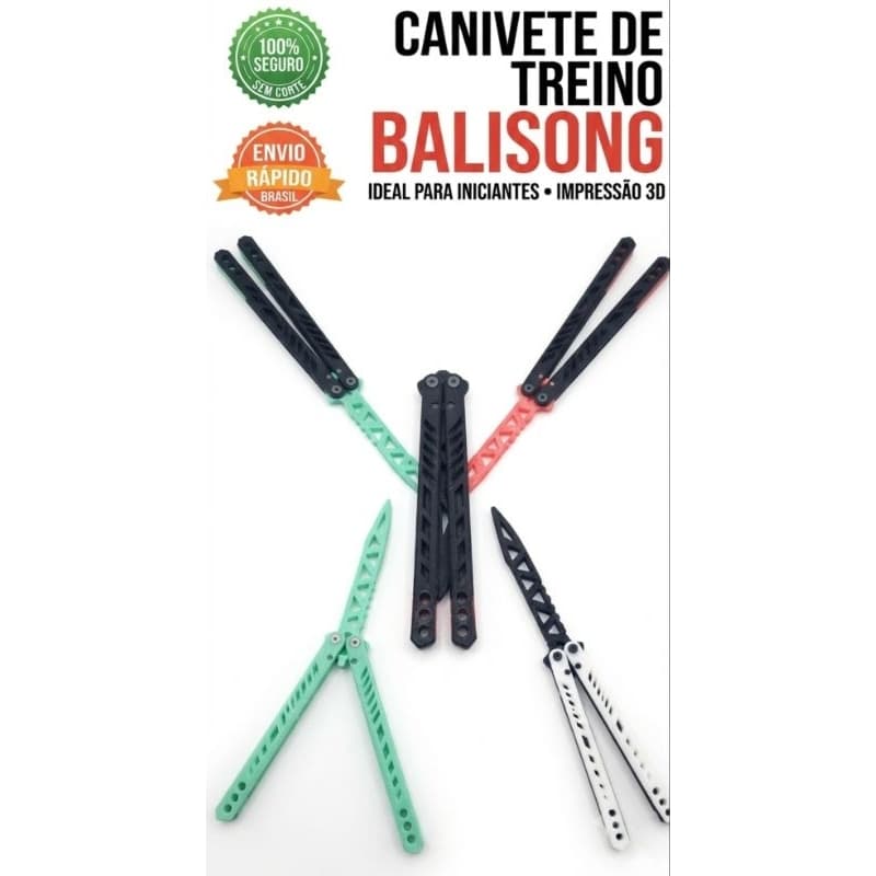 Faca Balisong Butterfly Treino Sem Fio / Sem Corte 3D Flipping Fidget
