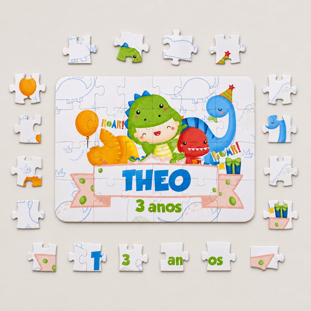 Kit 20 Quebra Cabeça Personalizado Em MDF 20 Peças Para Lembrancinhas Aniversário Infatil