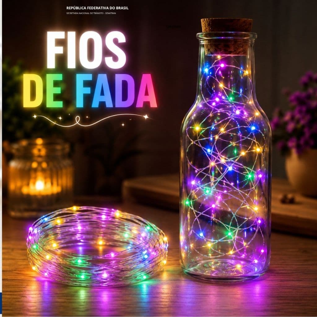 Kit Fios de Fada LED Cordão Colorido 2 Metros Decoração Festa Quarto Garrafa Luz Decorativa