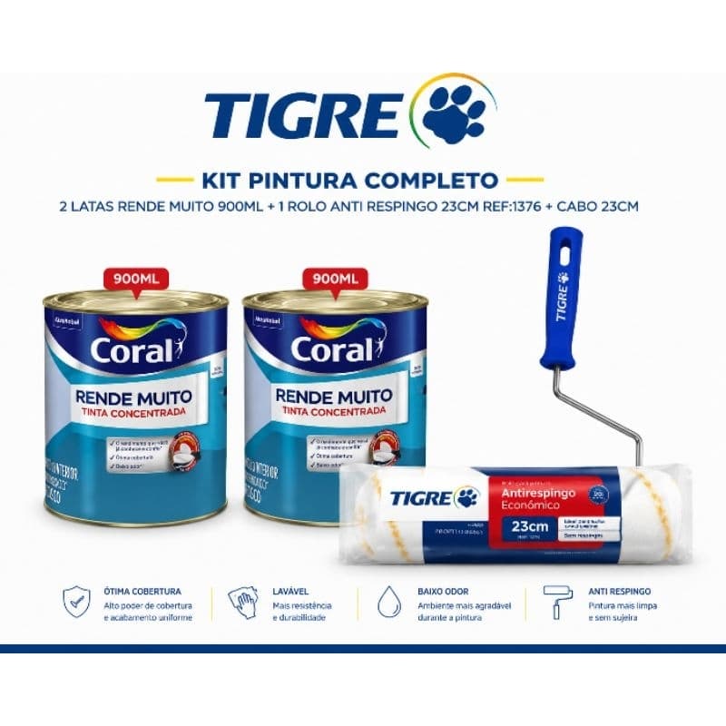 Tinta Acrílica Rende Muito 900ml Interior e Exterior Branco e Branco Gelo Fosca Standard Látex Coral