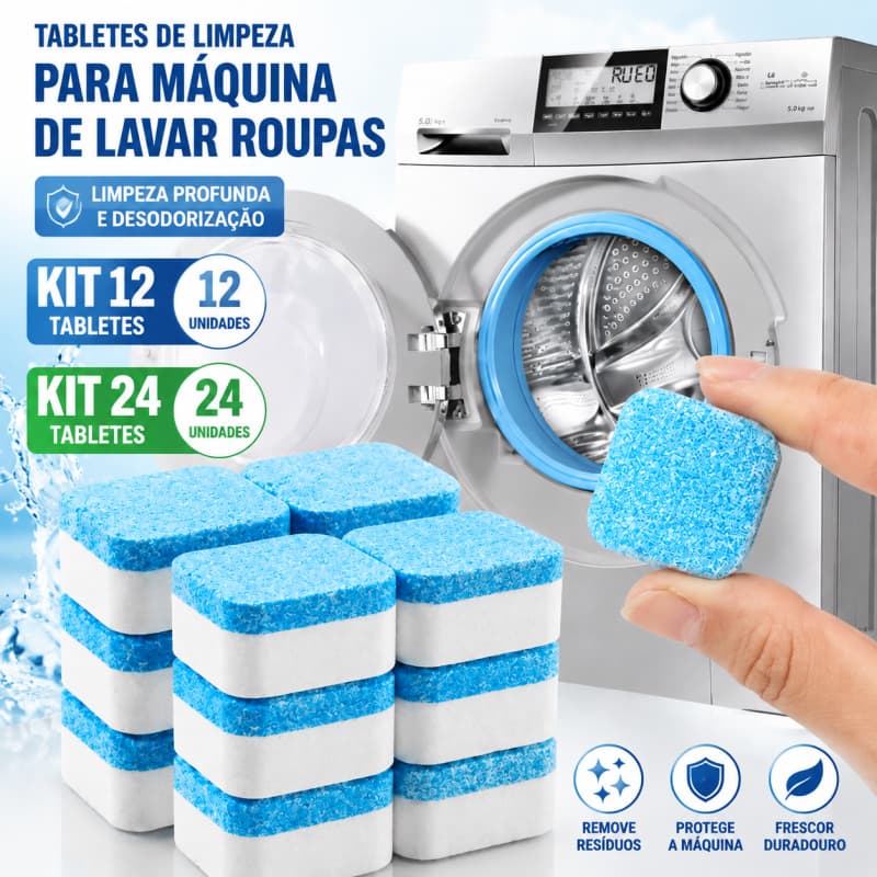 Kit12/24  Limpador Pastilha de máquina de lavar roupa, comprimido efervescente sólido para remover manchas-E10