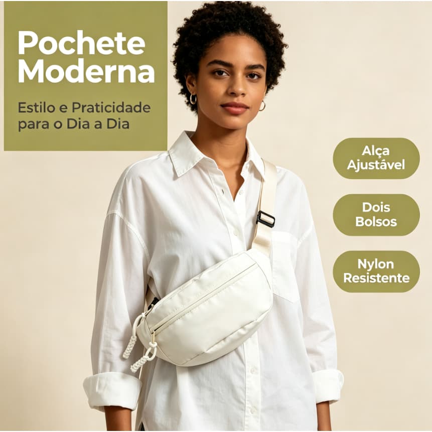 Pochete de Nylon Casual, modelo moderno para mulher e homem, bolsa transversal, pochete esportiva unissexo