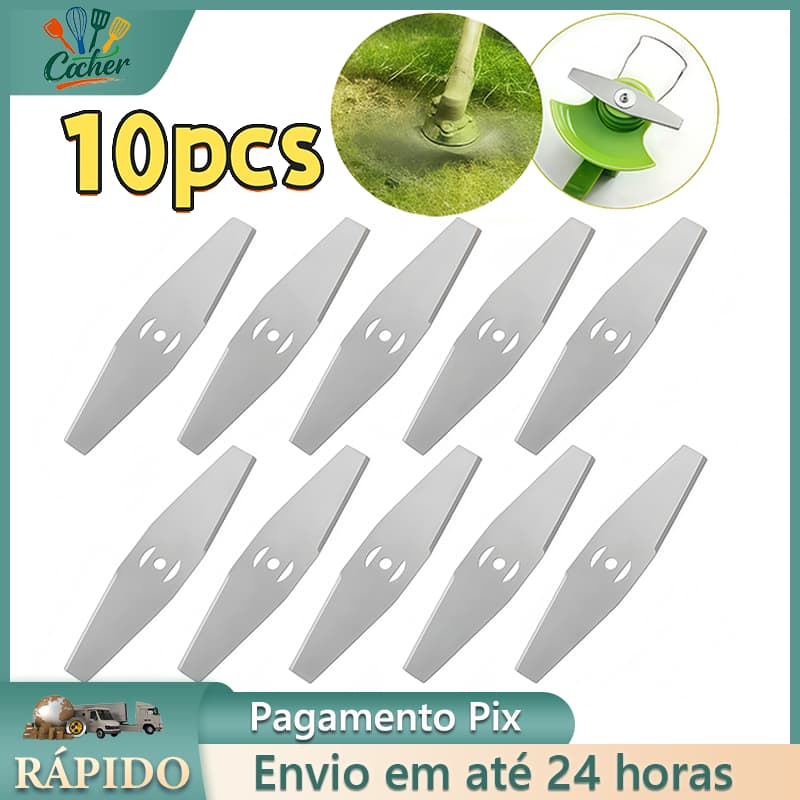 Kit 10 Peças De Lâminas Para Cortador De Grama Lâminas Para Aparador De Grama Acessórios Capinador