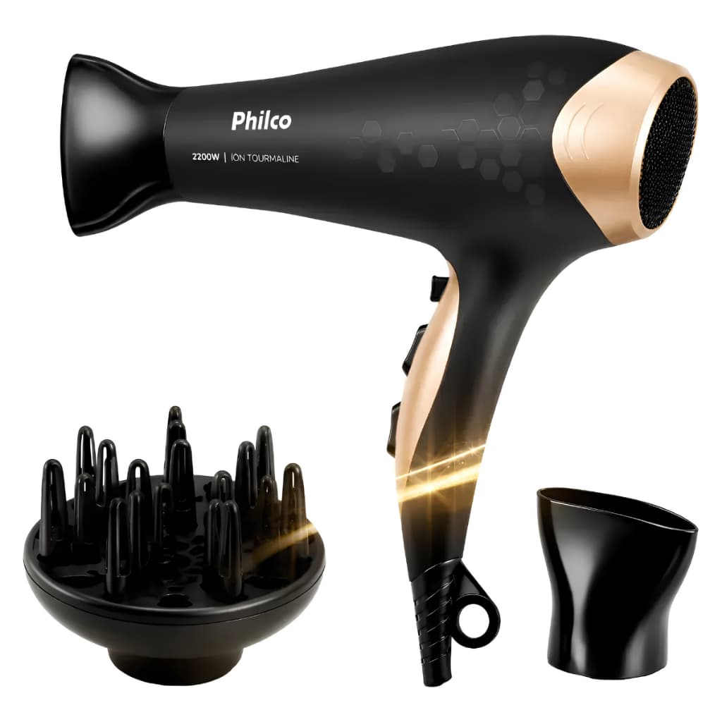 Secador Philco Alta Potência 2200w Bivolt Com Difusor
