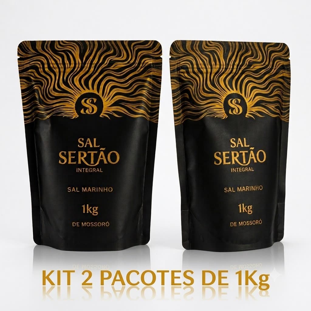Kit 2x Sal Marinho 1Kg Fino Integral de Mossoró  -  Sal Sertão