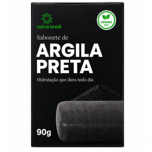 Kit 1 – Sabonete de Argila Preta Nativa Brasil 90g – Revitalização e Renovação Profunda
