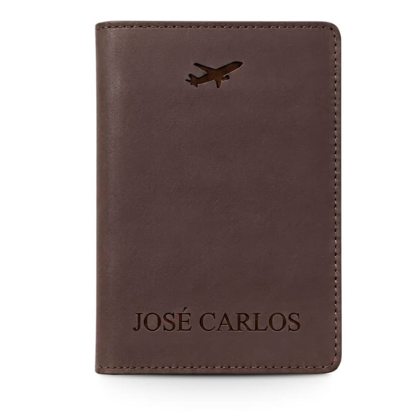 Capa Porta Passaporte Personalizado Documento Couro Legítimo Capa Viagem