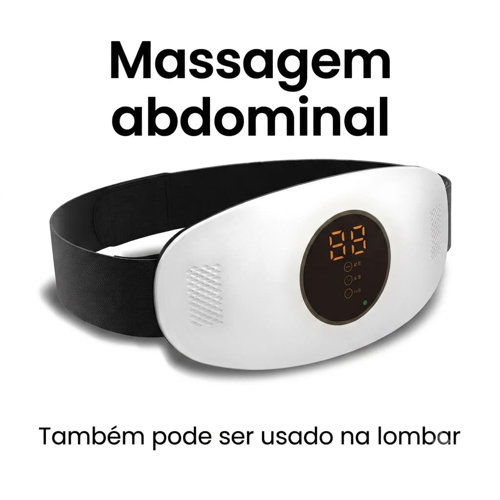 Massageador Elétrico EMS Abdominal E Lombar Cinta Ajustável Portátil Relaxamento Muscular Alivio das Cólicas