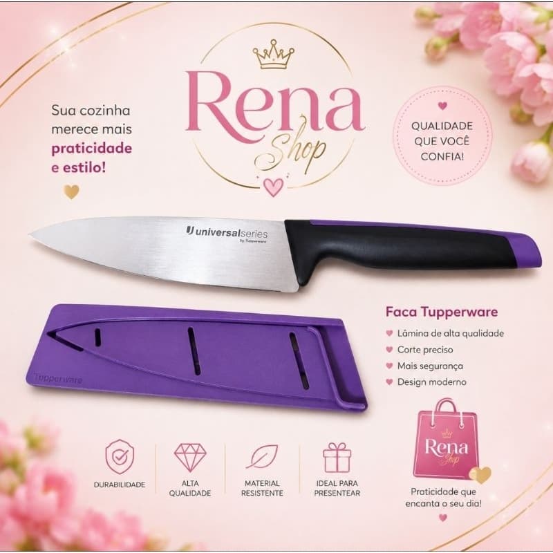 Tupperware  Faca Do Chef Cozinha Universal Preta E Roxa E outras - Escolha a Sua