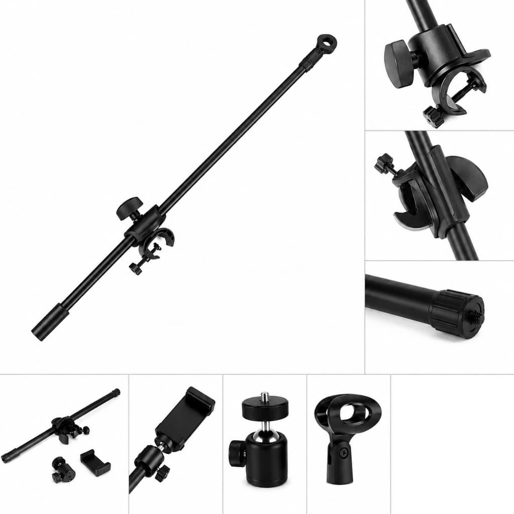 Barra Horizontal 65cm para Tripé Câmera Celular Microfone Ball Head Rosca  Suporte Universal Profissional