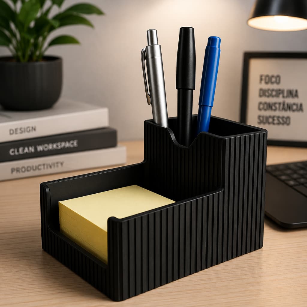 Organizador de Mesa Porta Lapís Caneta Post-It Para Escritório