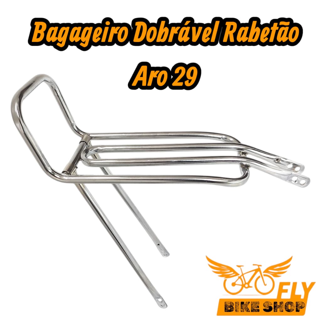 BAGAGEIRO RABETÃO ARO 29 FLY BIKE DOBRÁVEL EM AÇO PARA BICICLETAS