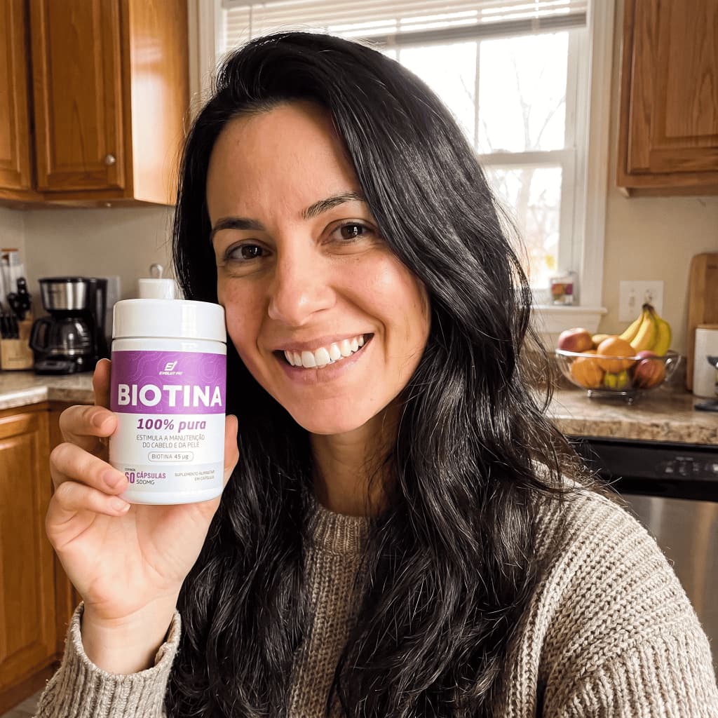 Kit Biotina 100% Pura 60 Cápsulas Evolut Fit | Crescimento Acelerado Cabelo, Unhas e Pele Perfeita Envio Imediato
