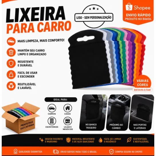 Lixeira Lixo Para Carro Lixocar Tnt  Unidades Sem Personalizar