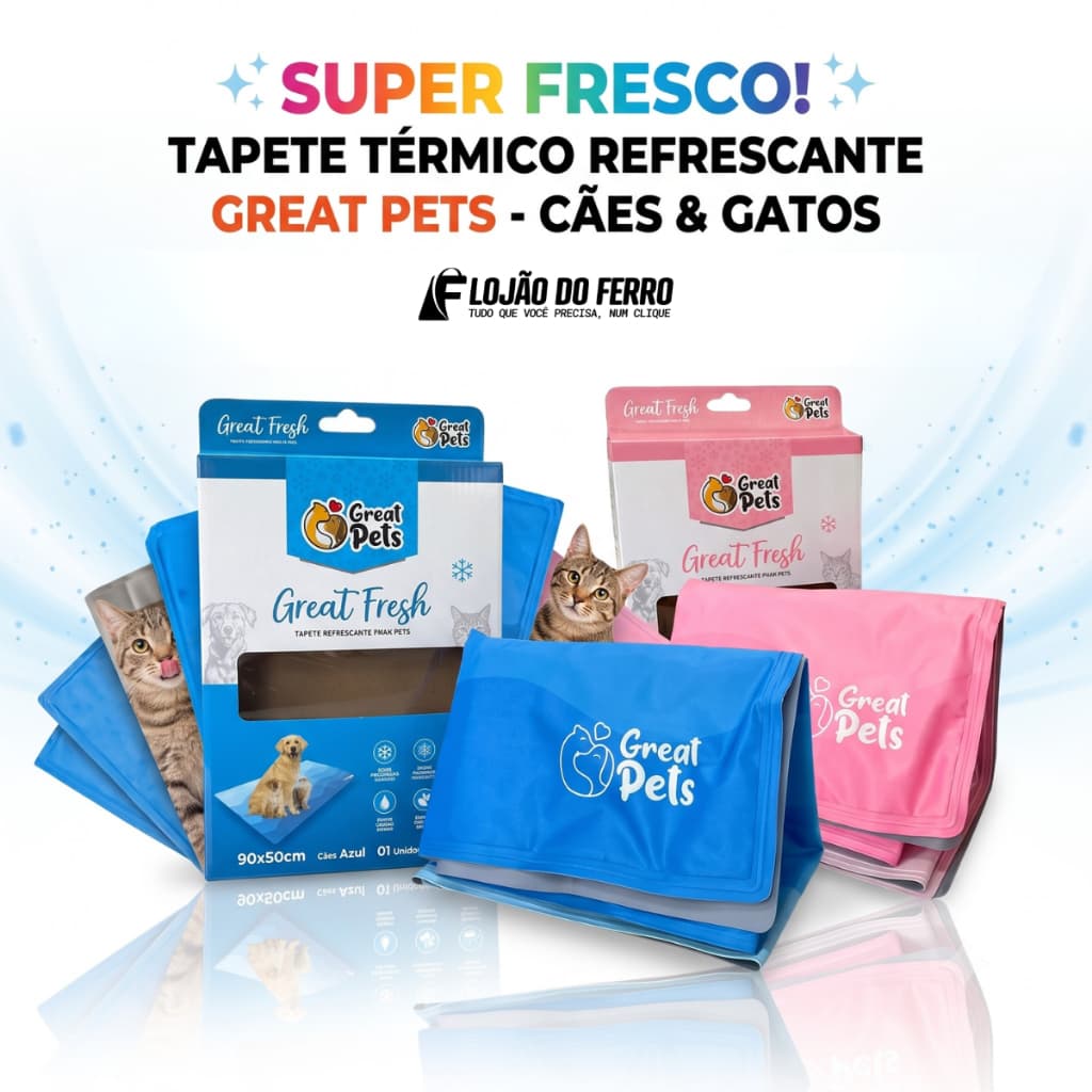 Tapete Gelado Refrescante Cães e Gatos 50x90cm Great Pets Fresh
