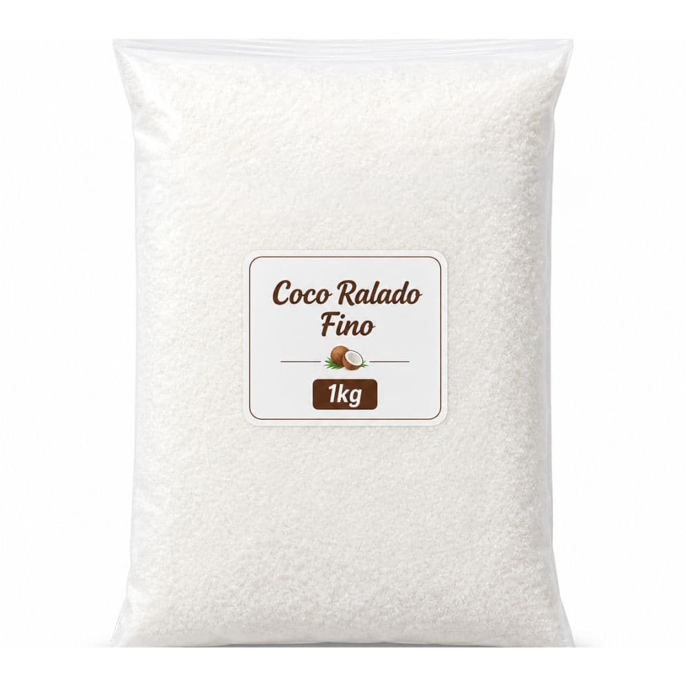 Coco Ralado Fino 1kg para Bolos Doces Confeitaria e Receitas