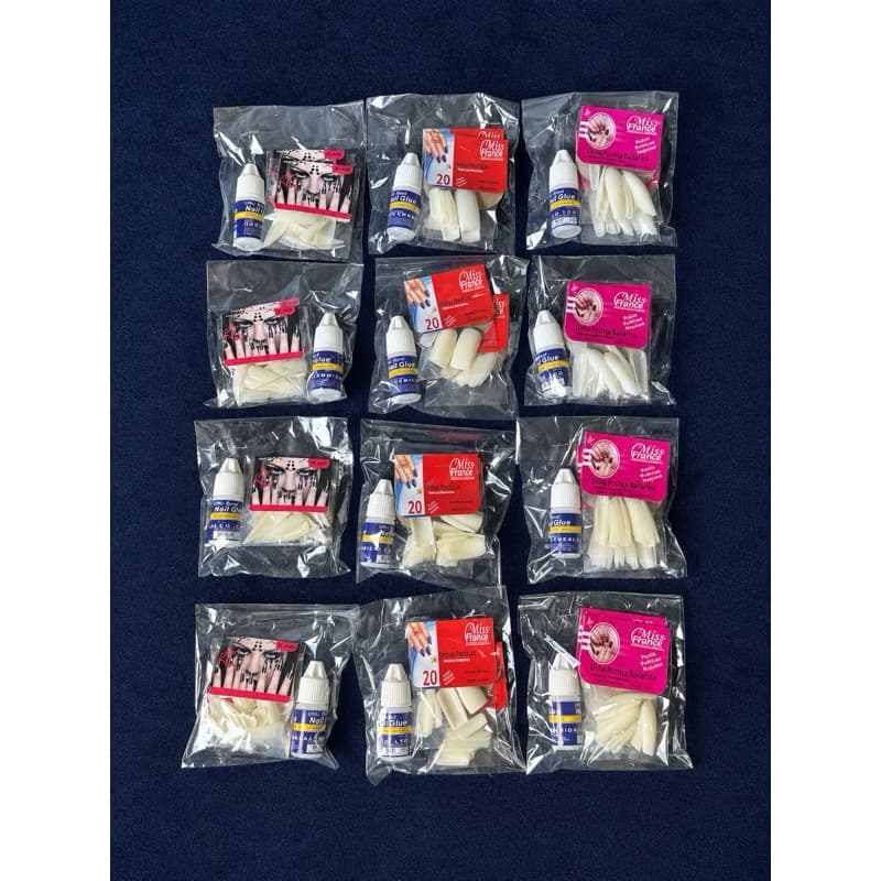 Kit Unhas Postiças com Cola 40/48 Unidades | Stiletto, Bailarina ou Quadrada | Alongamento de Unhas