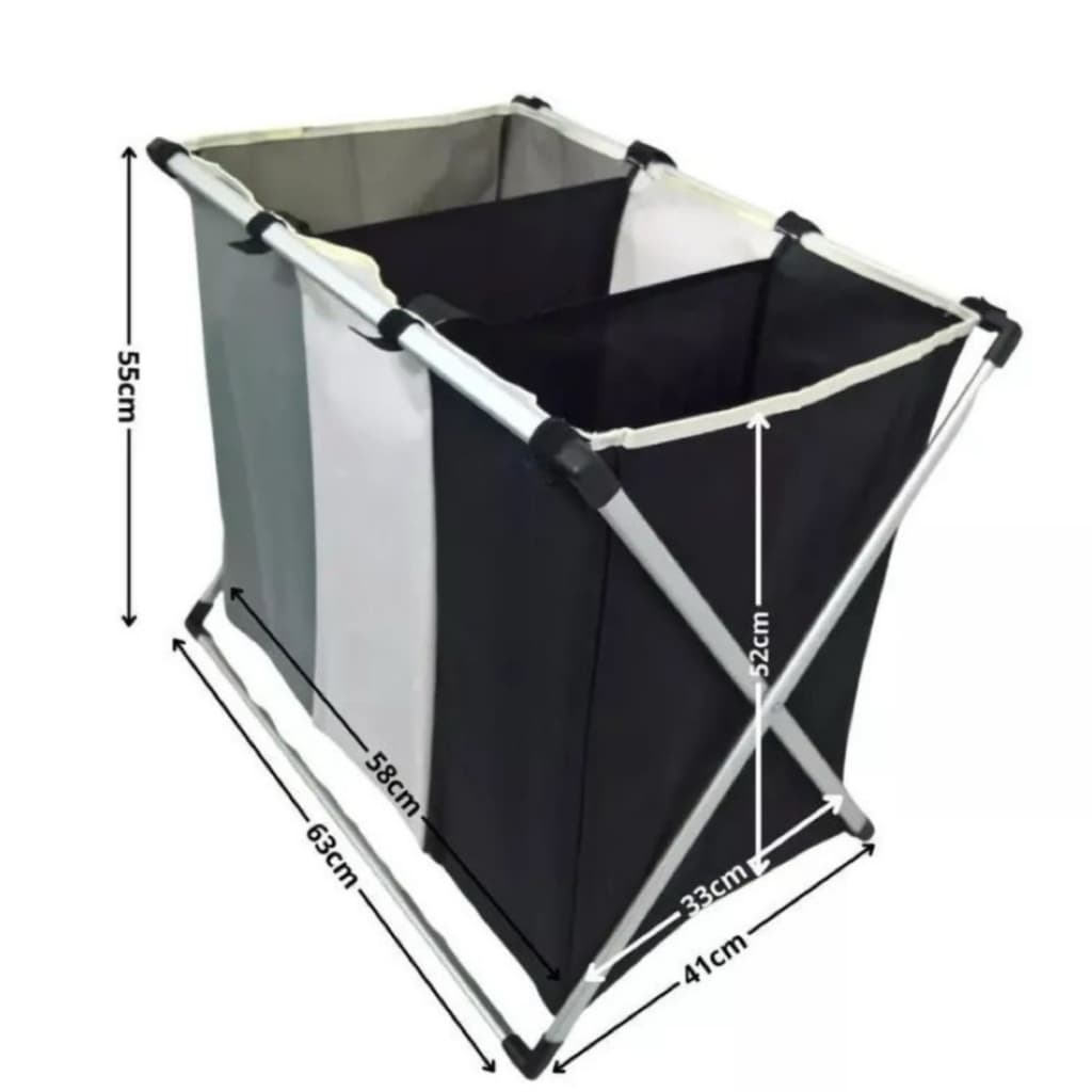 Cesto De Roupas Multiuso Com 3 Compartimentos dobravel