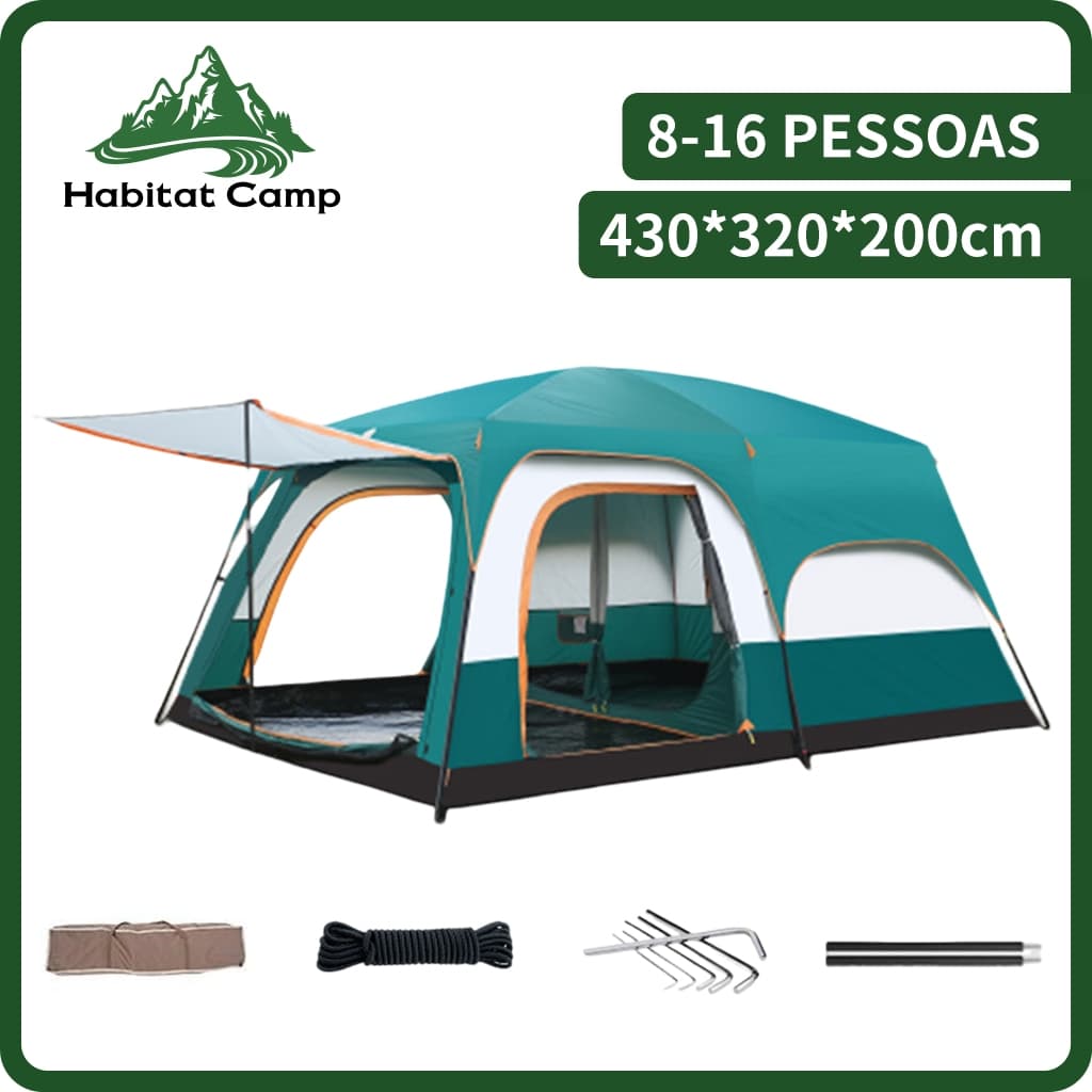 HABITAT CAMP Tenda de camping , tenda grande para acampamento familiar adequada para 9-12 pessoas