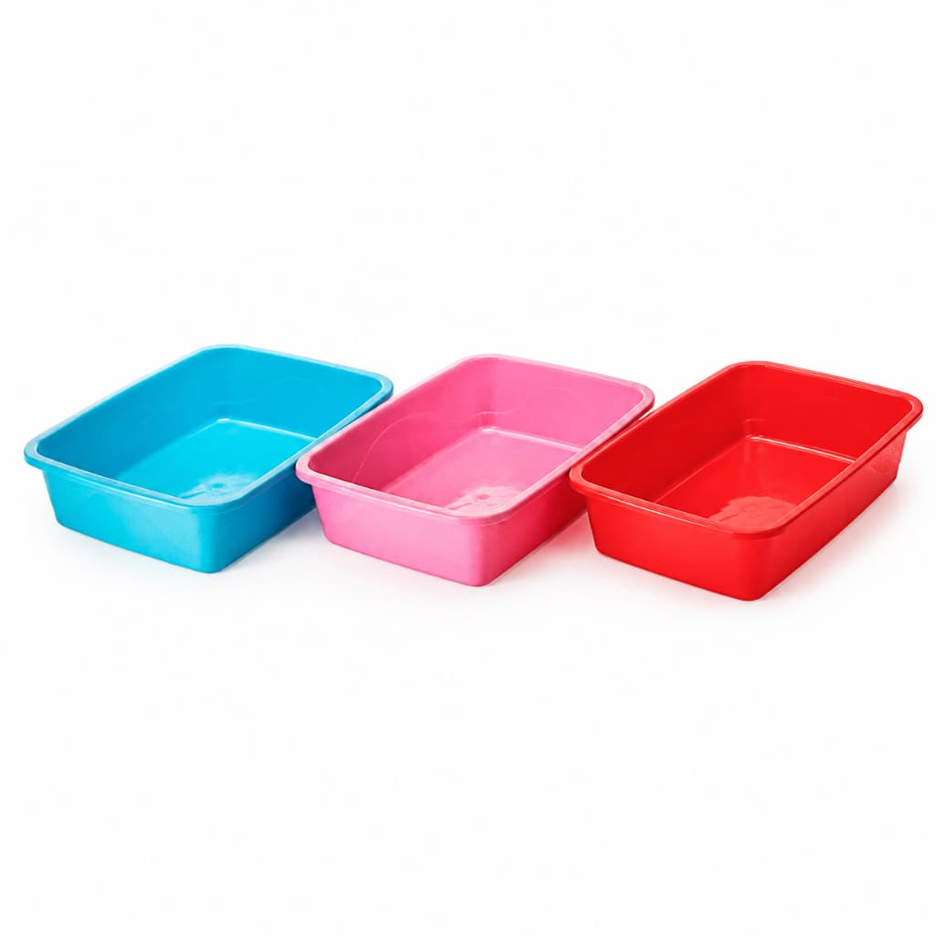 Caixa de Areia para Gatos Bandeja Higiênica Plástica Grande 49cm – Cores Variadas