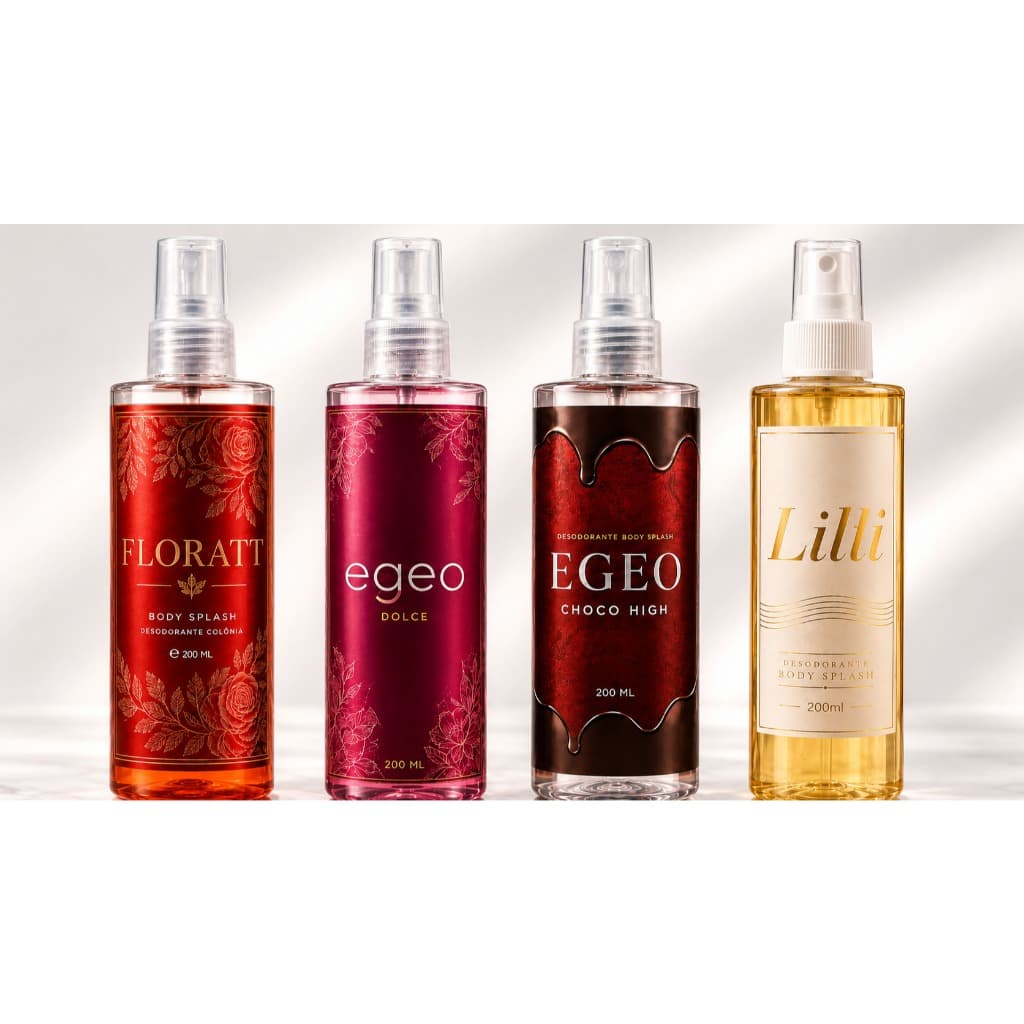 Kit 4 Body splash Feminino 200ml Nacional - Perfume Corporal