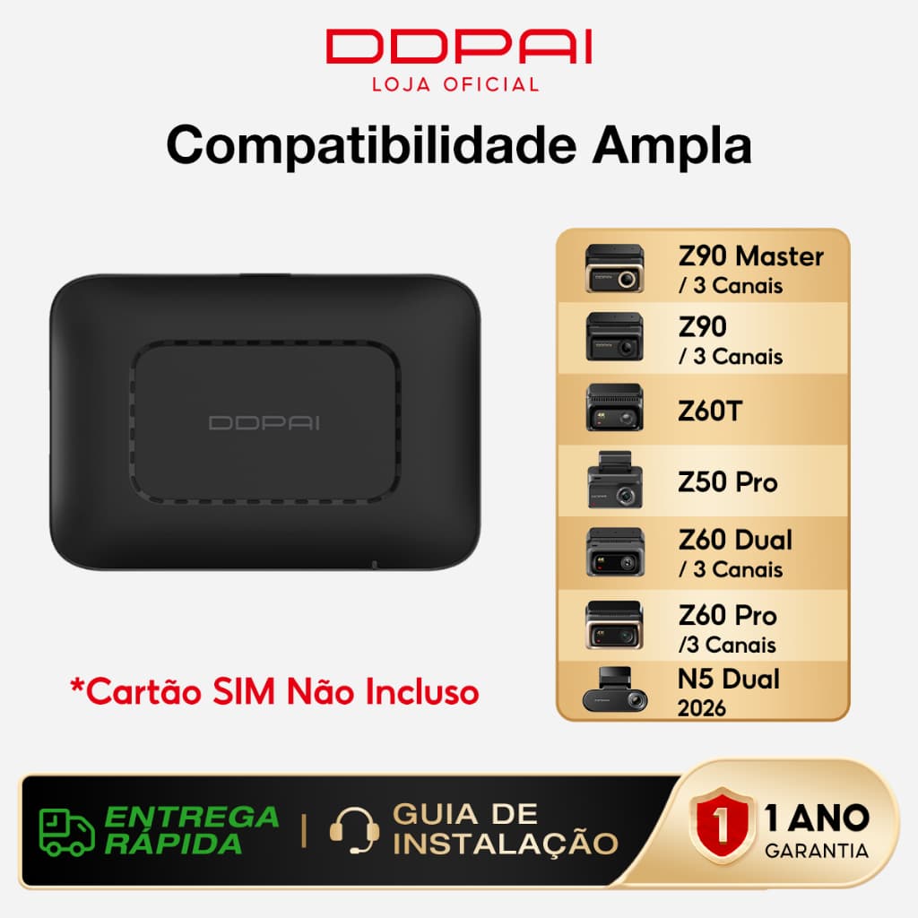 DDPAI Caixa em Nuvem 4G – Visualização Remota em Tempo Real Cerca Eletrônica Notificação de Colisão