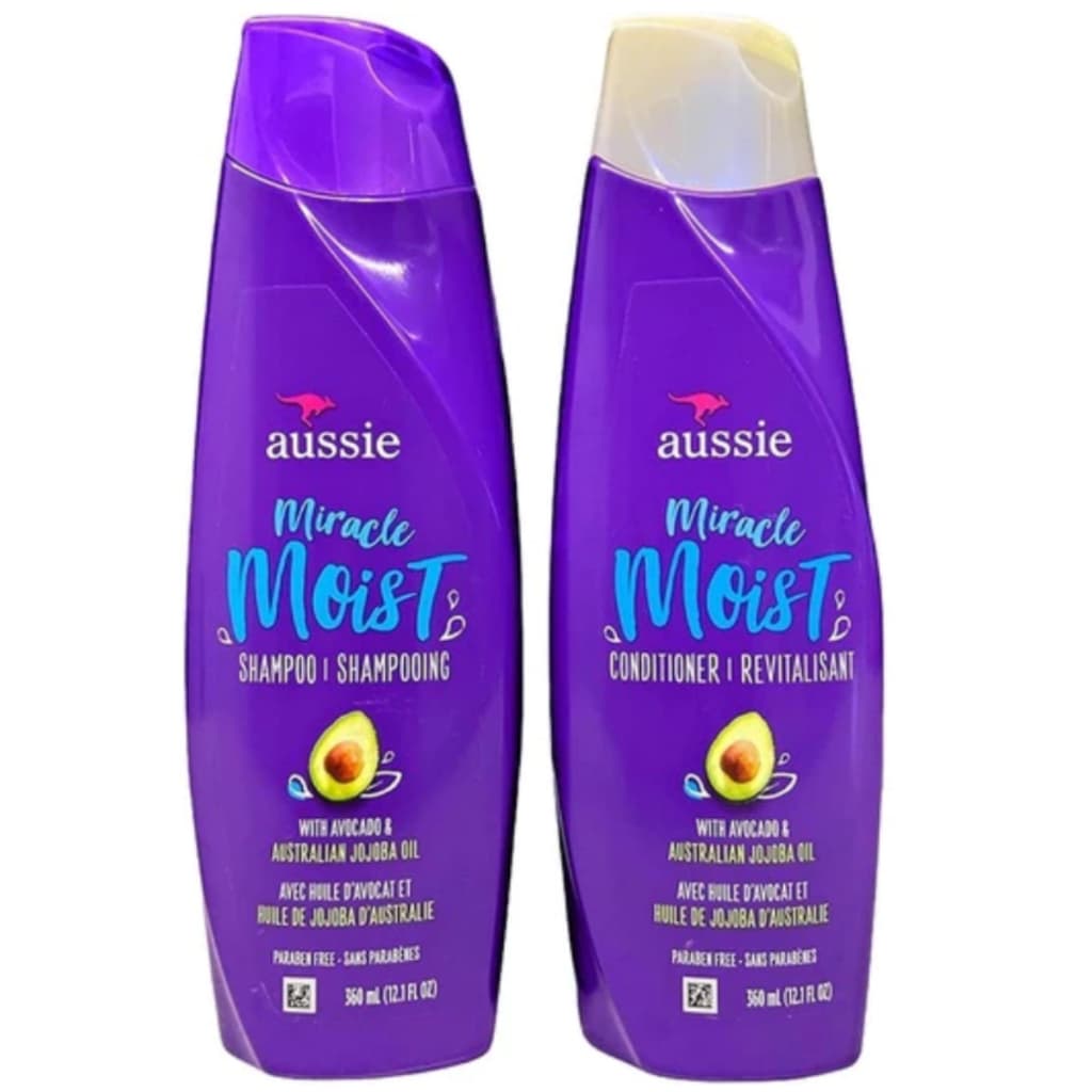 Kit Aussie Shampoo 360ML e Condicionador 360ML Moist Jojoba ou Pessego