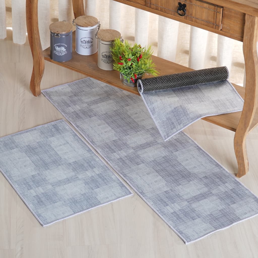 Kit Tapetes de Cozinha Velour Bene Casa 3 Peças – Tapete e Passadeira Antiderrapante