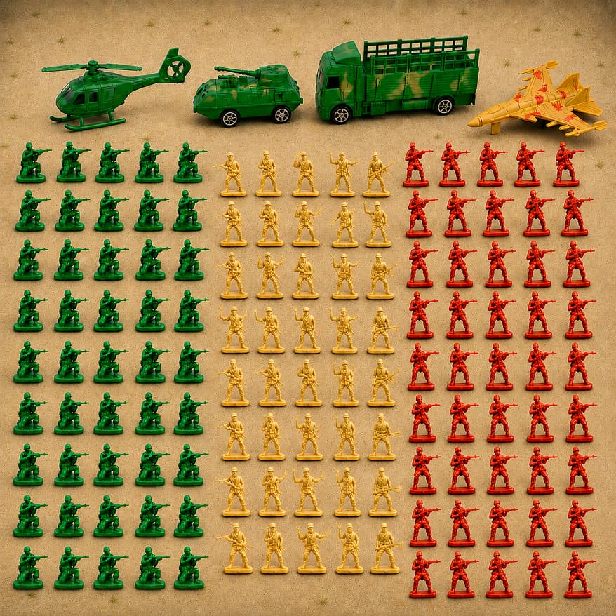 Kit Soldadinhos De Brinquedo + Veiculos Militares Guerra