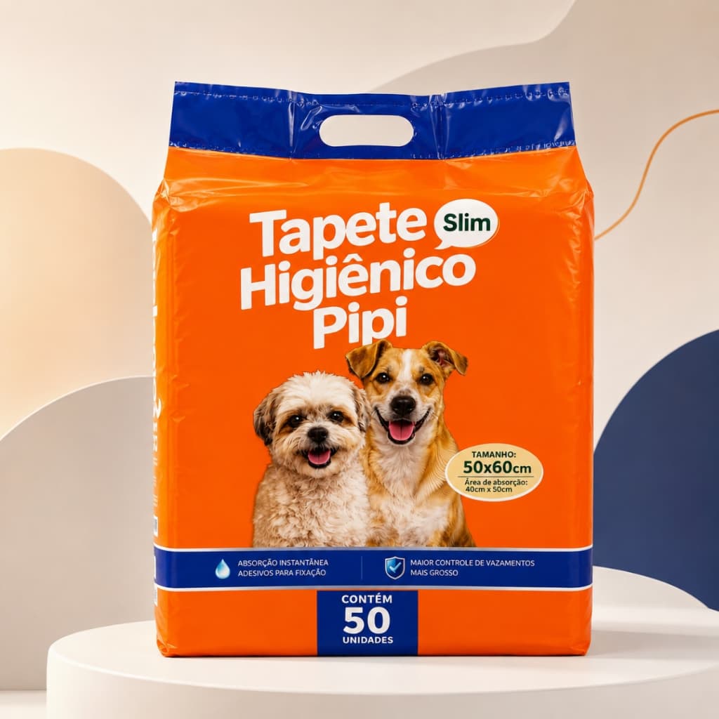 Tapete Higiênico 50x60 cm até 200 Unidades Super Absorvente Descartável Cães Filhotes Xixi Pratitudo