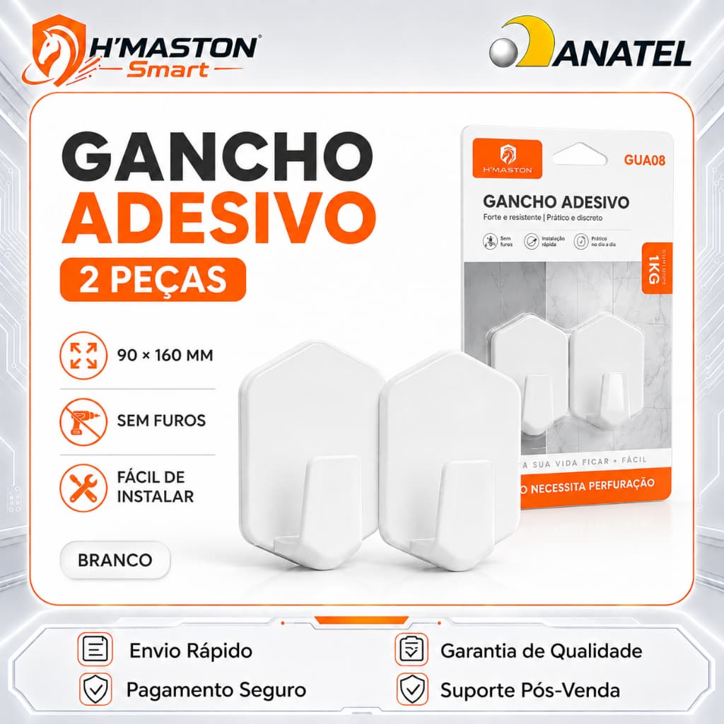 H'Maston GUA08 Gancho De Parede Adesivo 2 Peças Gancho Adesivo Parede Gancho Autocolante Parede Gancho Parede Ganchos