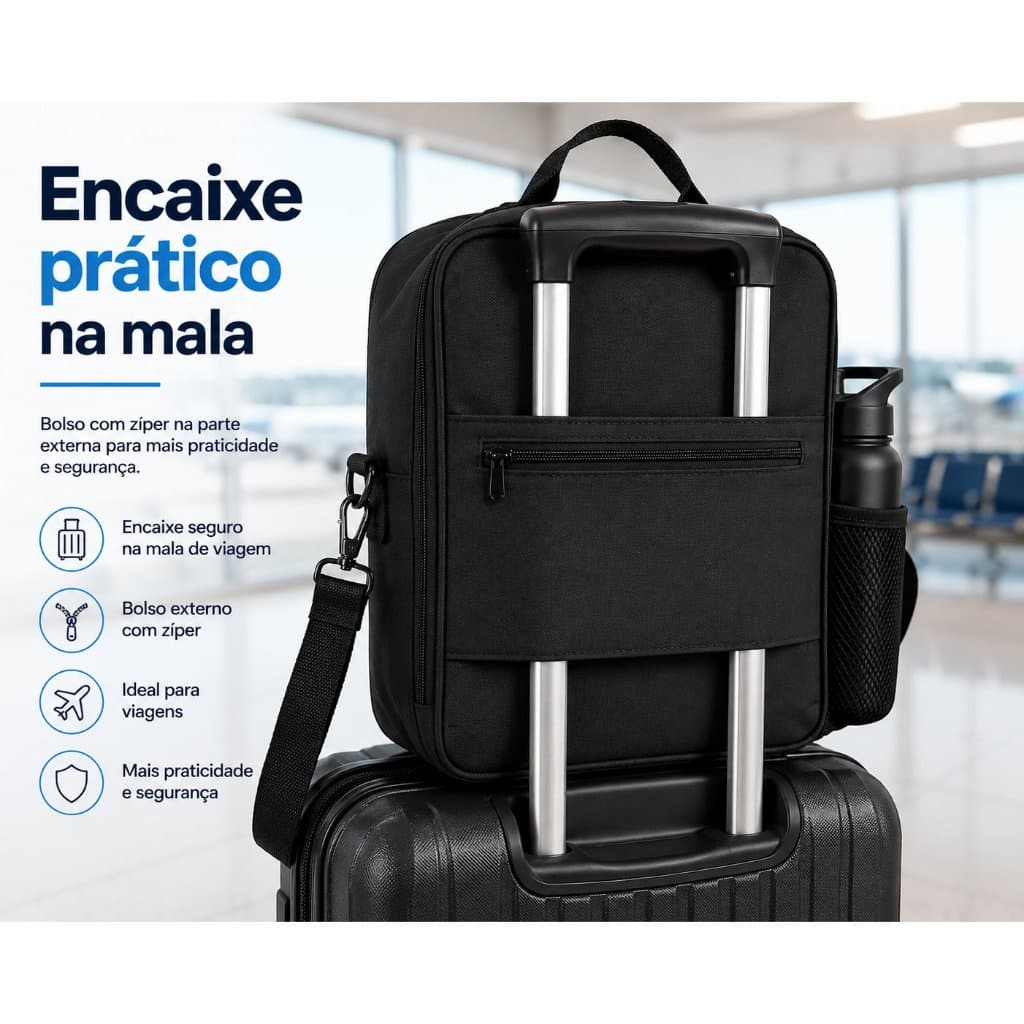 Bolsa de Viagem Compacta Com Encaixe Para Mala Porta Tênis e Acessórios