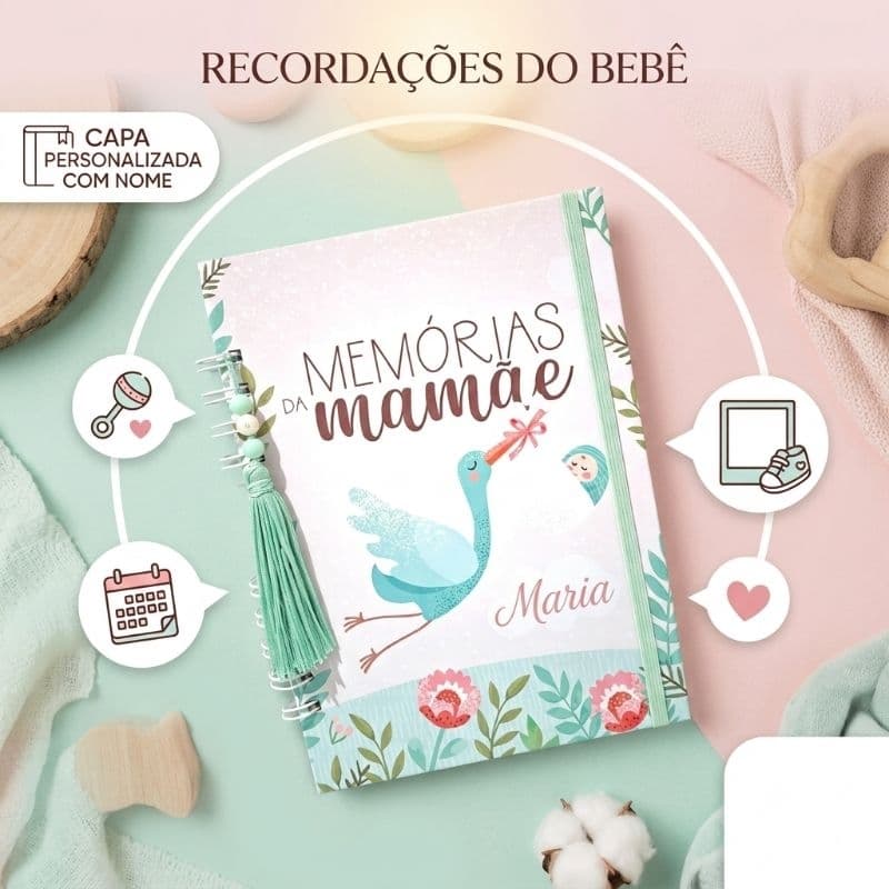 Livro  de Memórias Personalizado Capa Dura A5 Mamãe/Papai