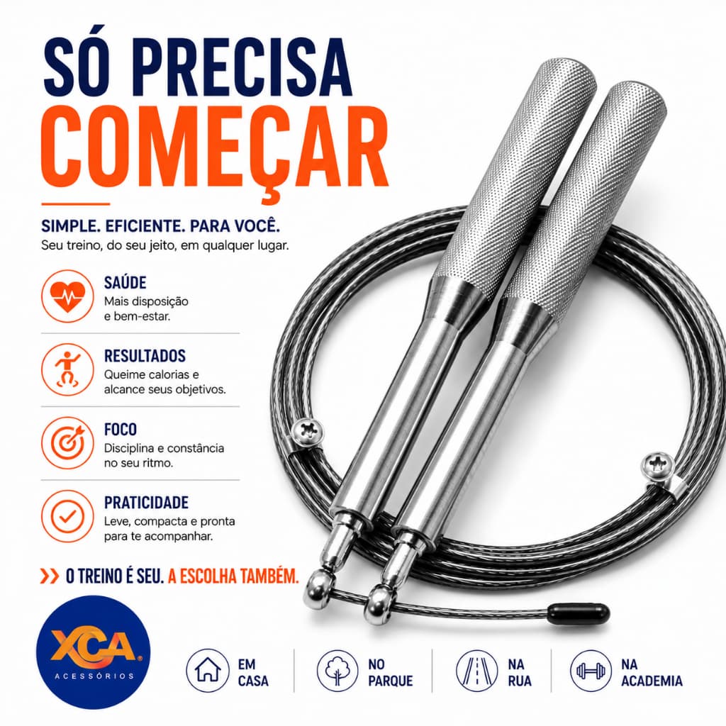Corda de Pular Profissional 3M Cabo de Aço Speed Rope com Rolamento Crossfit Academia Fitness HIIT