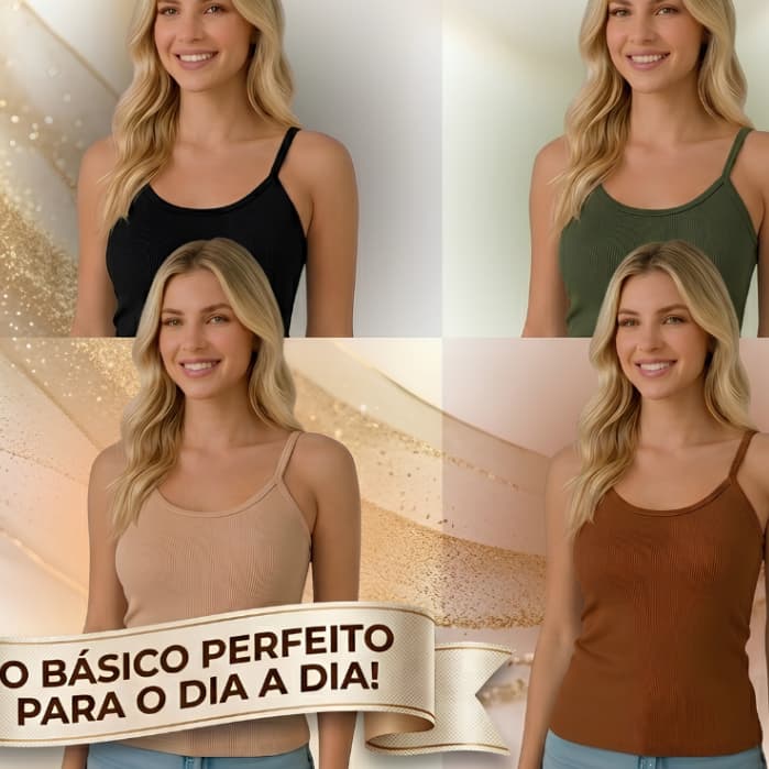 Blusa Regata Feminina Canelada Ribana Com Bojo – Conforto, Elegância E Caimento Perfeito