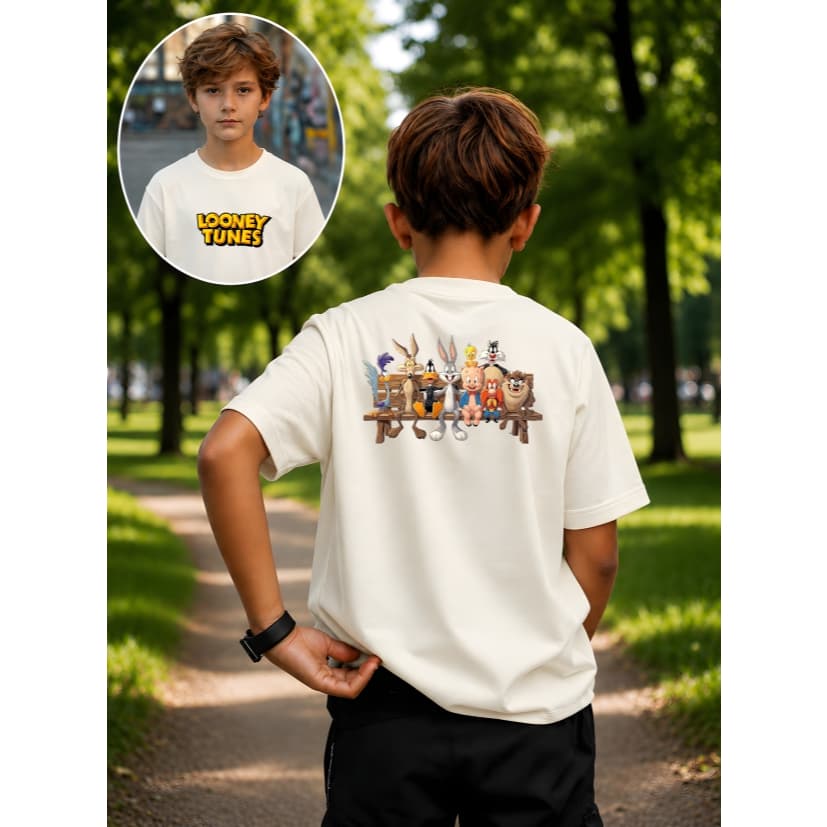 Camiseta Infantil Streetwear Malha 30.1 100% Algodão Camisa Estilosa Juvenil Lolley Desenho Animado