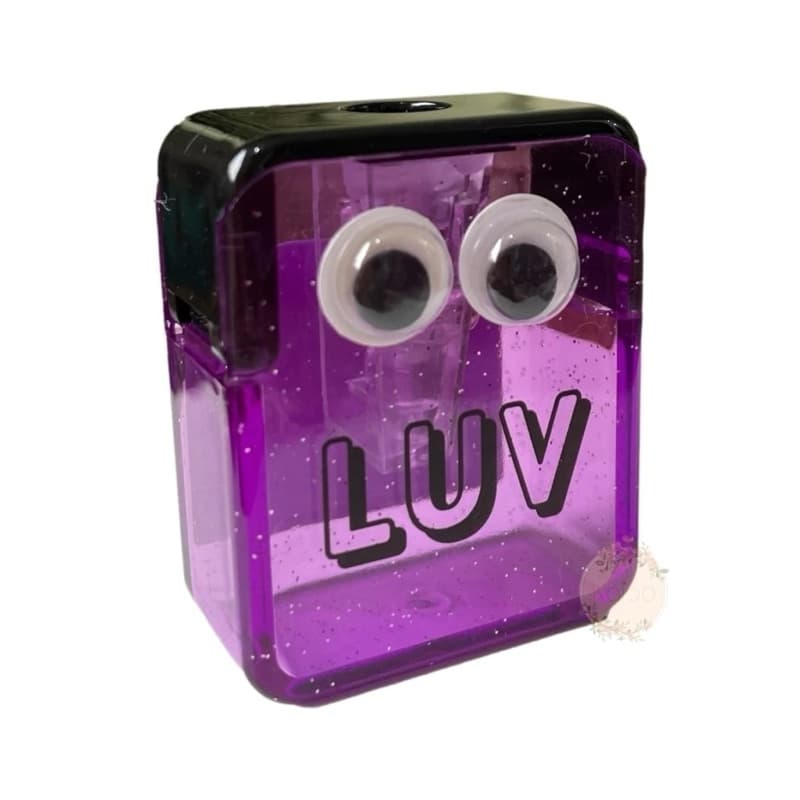 Apontador c/ Glitter LUV - Olhinhos Roxo
