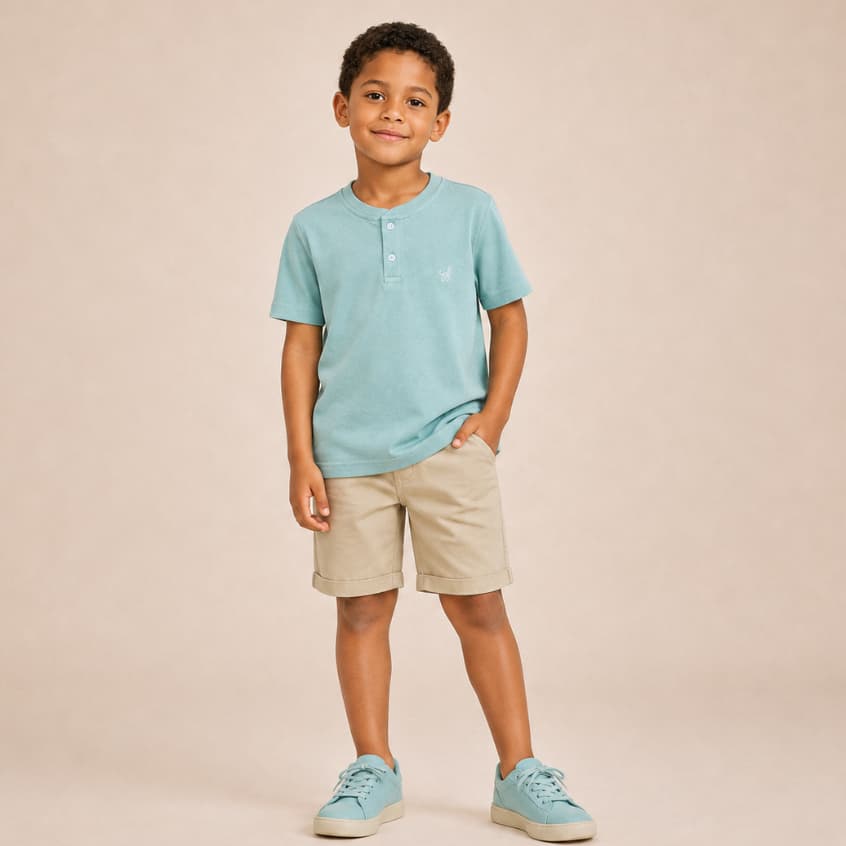 Camiseta Gola Padre Infantil Algodão 2 Botões