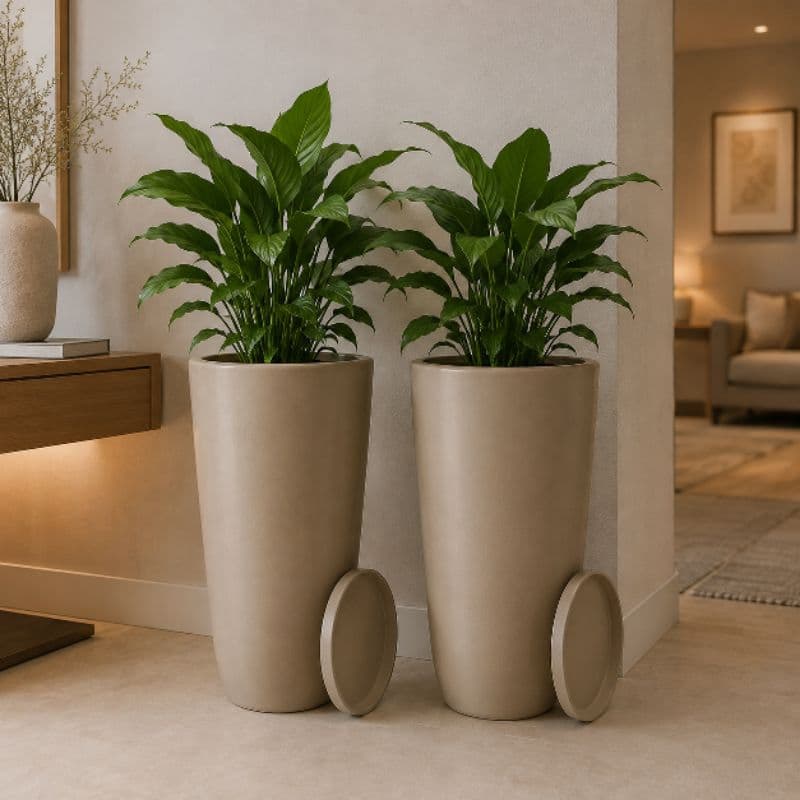 Kit 2 Vasos Cone Bojo Polido Nº 2 de Polietileno Premium para Plantas e Decoração