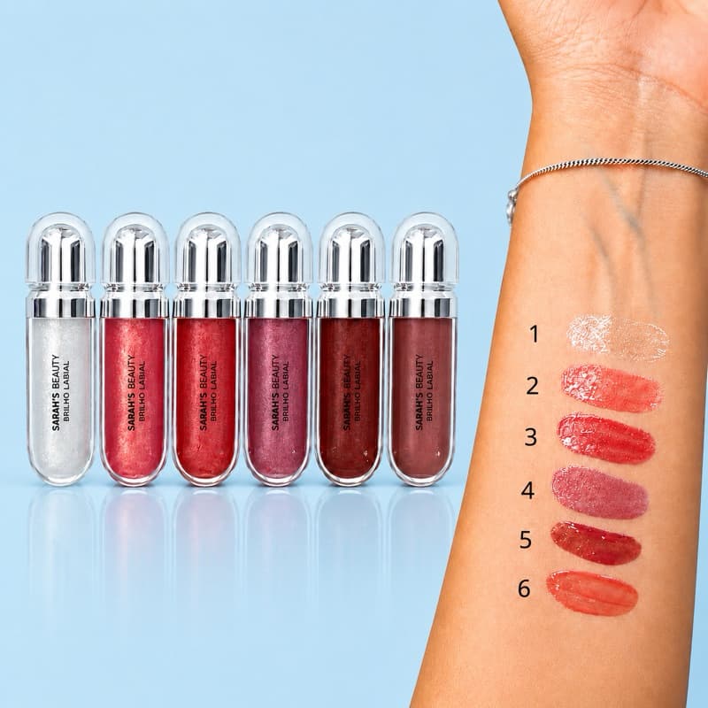 Gloss Labial Sarah’s Beauty 8,5ml com Brilho Intenso e Hidratação