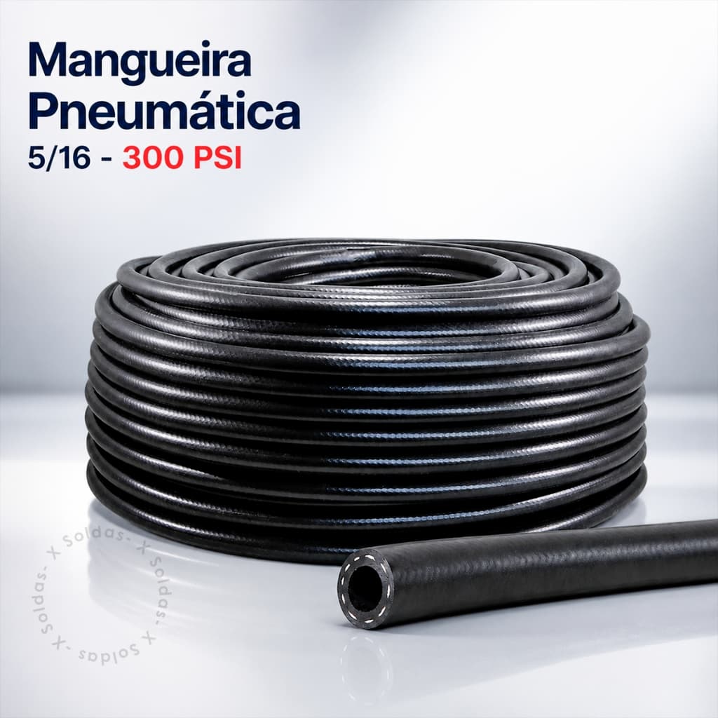 Rolo Mangueira Pneumática Compressor Borracha 5/16 Reforçada PT300 300 PSI Ar Água Argônio Calibrador Pistola Pintura