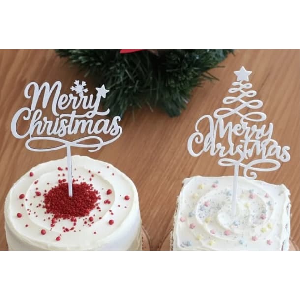 Enfeites Minimalistas para Bolo de Natal 2 Modelos Decoração 🎄✨ - Topo de modelo - Enfeites de natal 🎄✨
