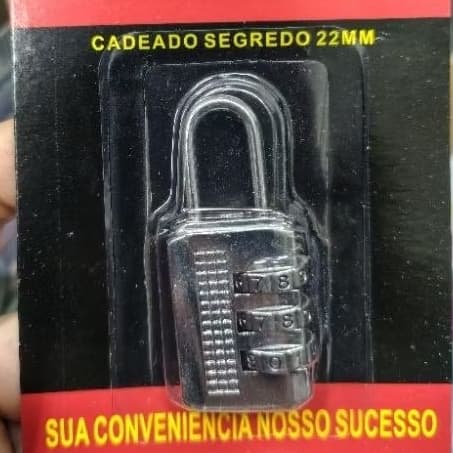 Cadeado Segredo 3 Dígitos – 22mm, 27mm ou 31mm – Escolha o Tamanho