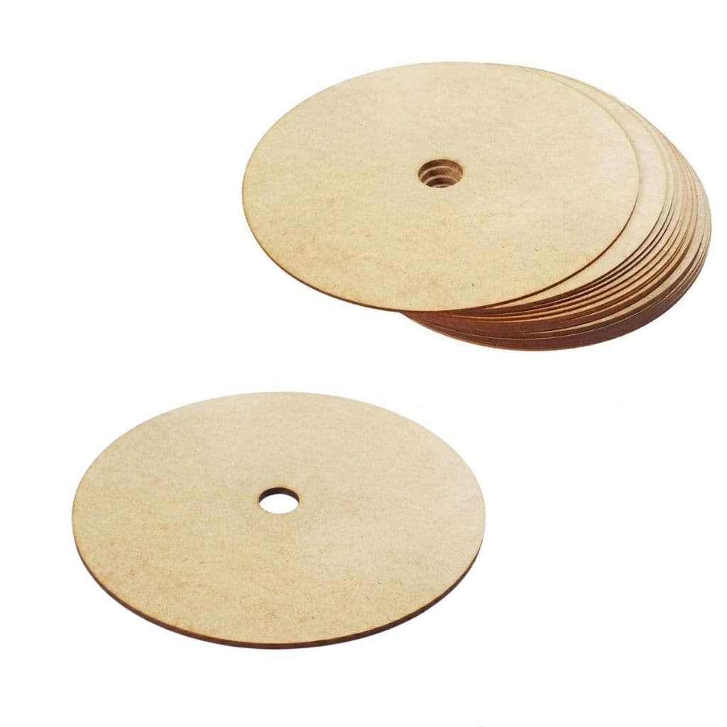 Kit 50 disco 15 cm Com furo 8 mm mdf cru 3mm plaquinha base artesanato relogio lembrancinha